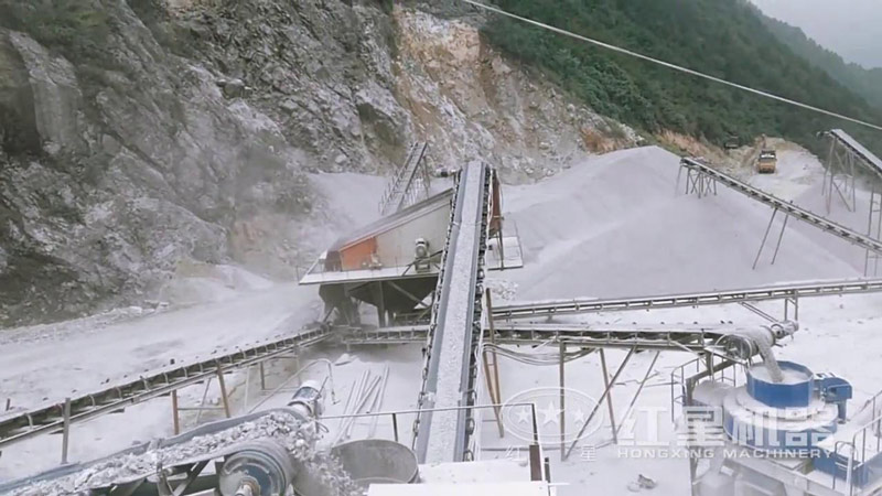 山西时产500吨石灰石制砂生产线客户现场视频