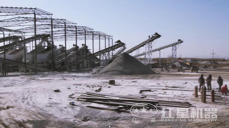 河北沙河大型时产800吨石灰石石子生产线现场视频