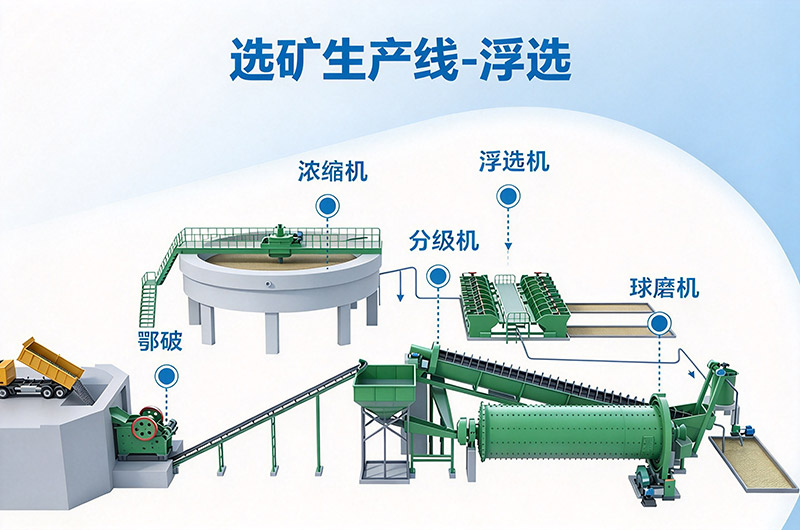 选矿生产线工艺流程-浮选 选矿生产线工艺流程-浮选