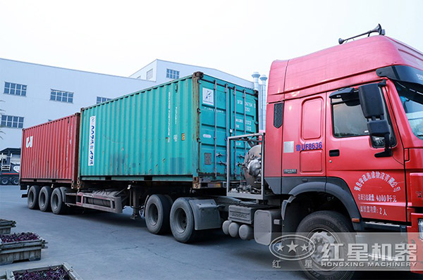 河南红星日产8000吨的石料破石机整箱发货